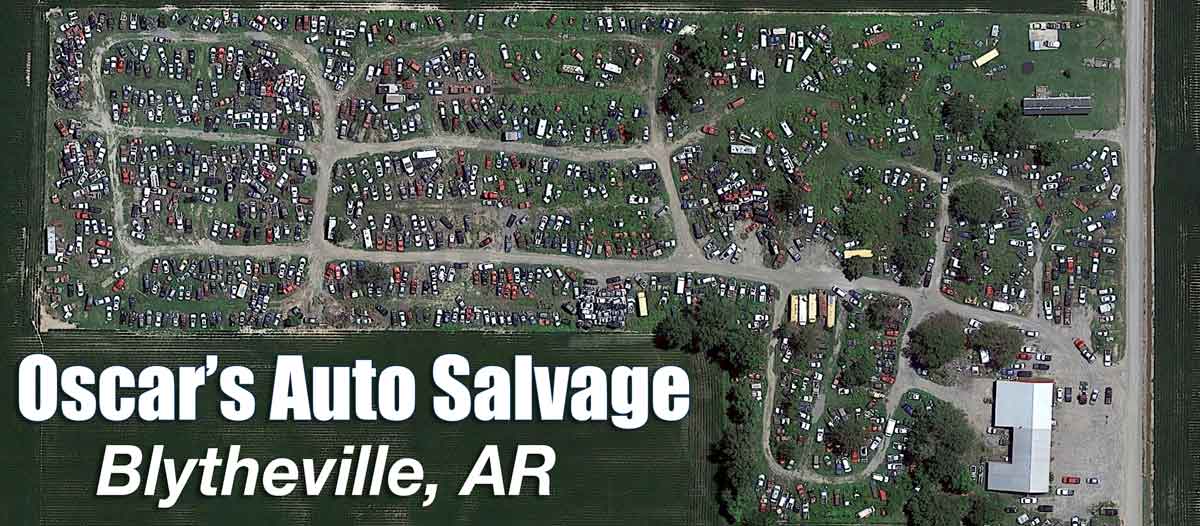 Aerial View of Oscar's Auto Salvage & Sales at 3032 E County Rd 378, Blytheville, AR 72315