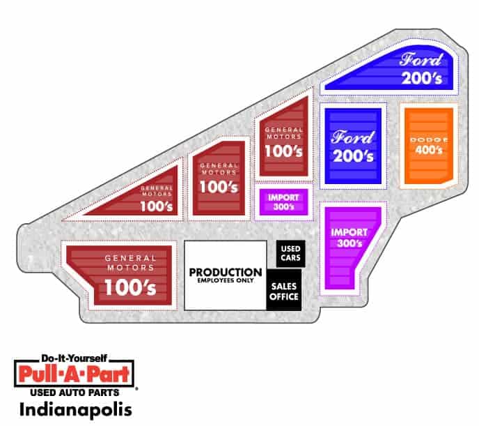 PUll A Part indianapolis yard map