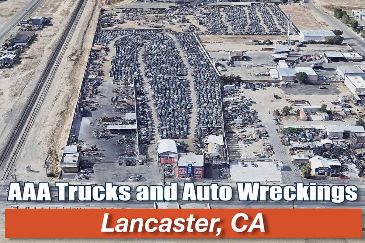 Aerial view of AAA Trucks and Auto Wreckings-Local car Junkyards at 403 W Ave I, Lancaster, CA 93534