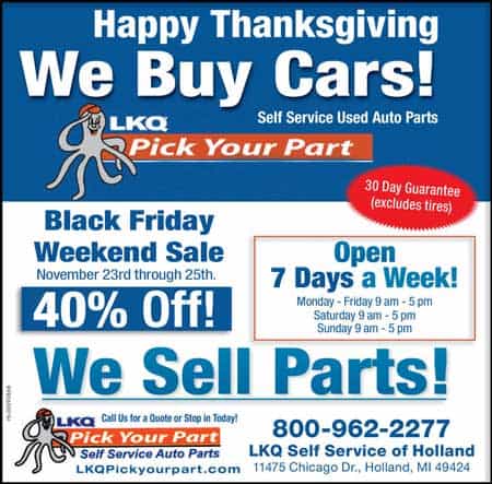 LKQ thanksgiving black friday 40% off on all auto parts