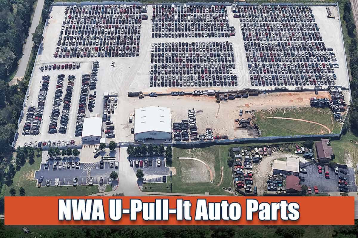 Drone view of NWA U-Pull-It Auto Parts at 600 W Price Ln, Rogers, AR 72758