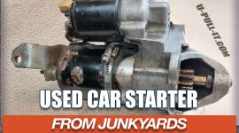 Used car starter from a junkyard