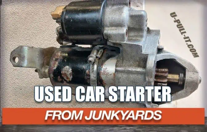 Used car starter from a junkyard