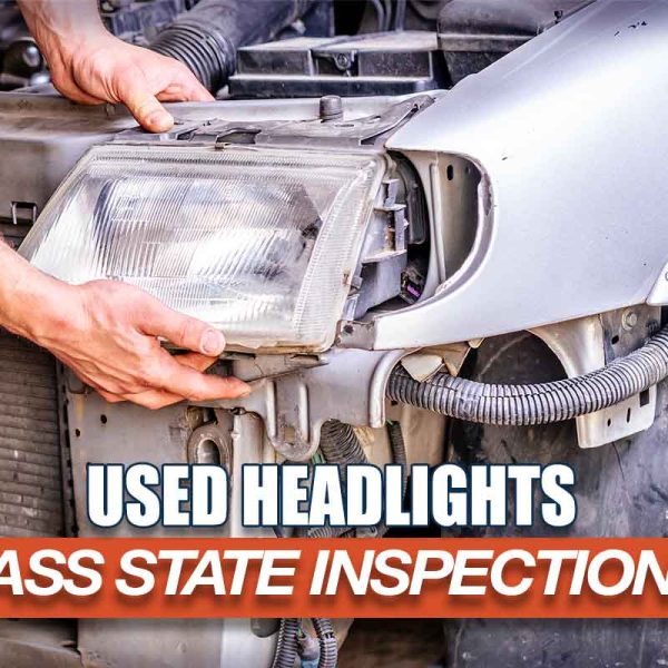 Buy used headlights and tail lights from a junkyard to pass the state inspection