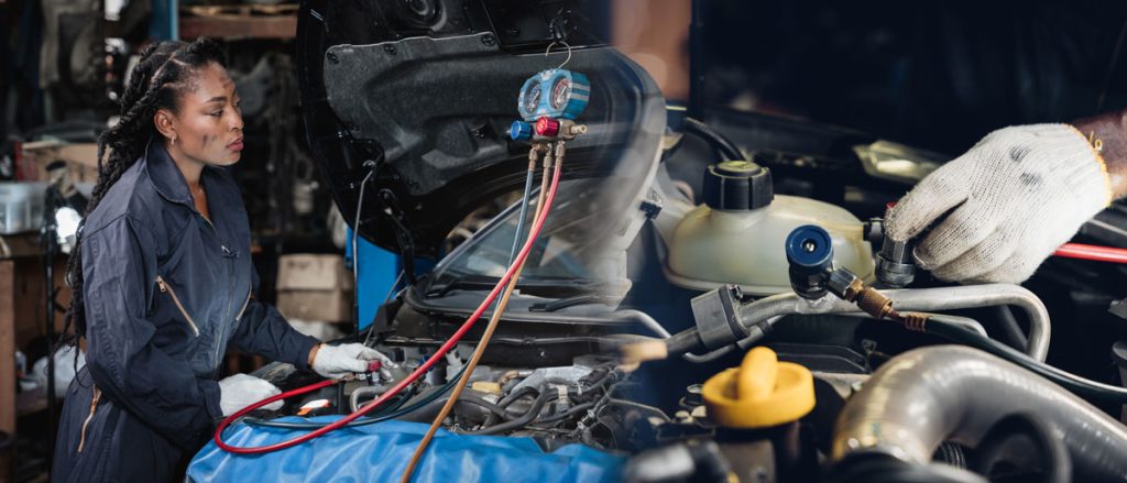 Repairing the Air conditioning system on a car