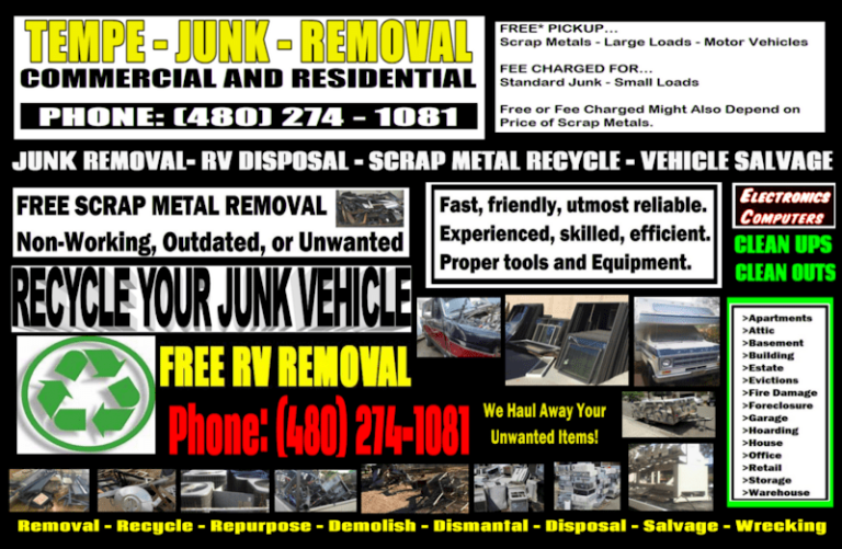 TEMPE JUNK RECYCLING AND REMOVAL SERVICES at 827 N Mary St Tempe AZ 85281 2 768x501